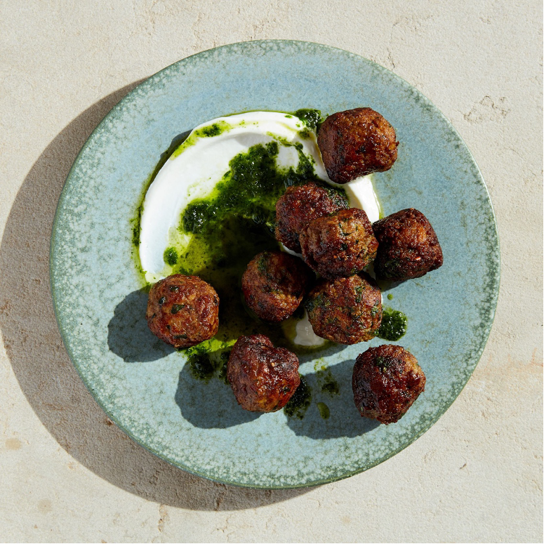 Spiced Lamb Meatballs with Herbed Yogurt - Trattore Farms